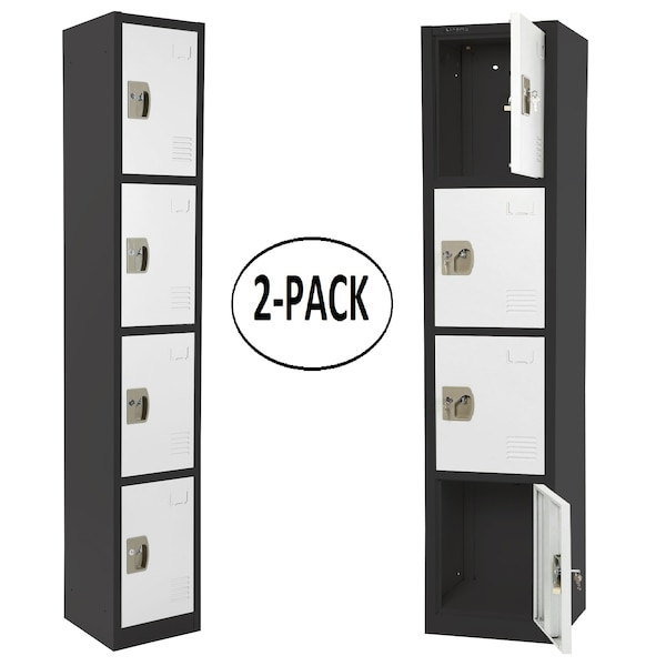 Adiroffice 12 in W, 12 in D, 72 in H, Steel ADI629-204-B-W-PKG-2 - main